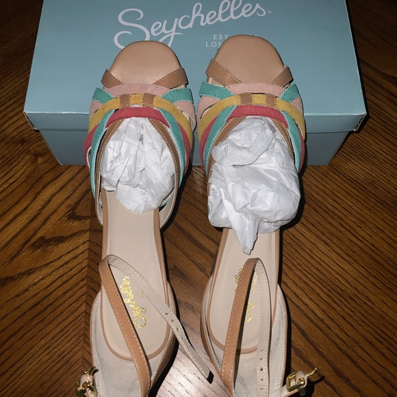 OUT OF THE BOX— Seychelles 🇸🇨 multicolor block heel shoes. - Picture 6 of 11
